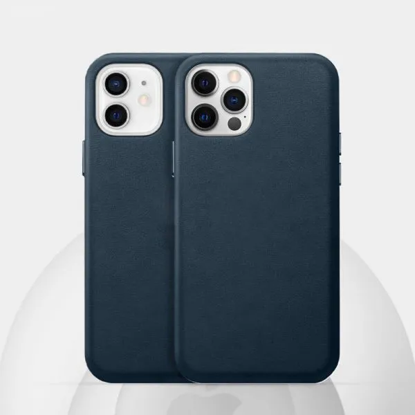 Coque iPhone en cuir élégante - Bleu - Singulier-Paris