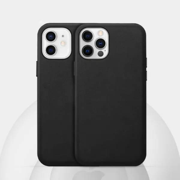 Coque iPhone en cuir élégante - Noir - Singulier-Paris