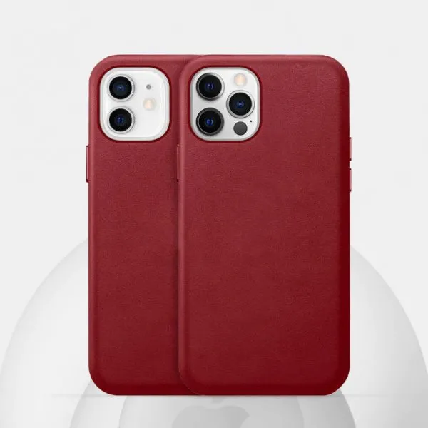 Coque iPhone en cuir élégante - Rouge - Singulier-Paris